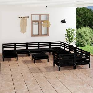 Garten-Lounge-Set Schwarz - Massivholz - Holzart/Dekor - 64 x 29 x 64 cm