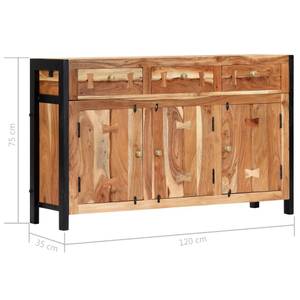 Sideboard 247449 Schwarz - Braun - Massivholz - Holzart/Dekor - 120 x 75 x 35 cm