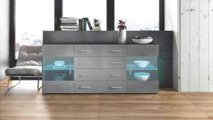 Sideboard Bari V2 Schwarz - Graumetallic - Breite: 166 cm