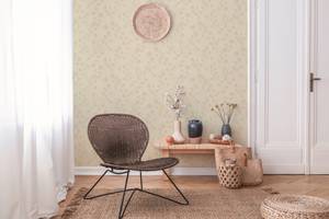 Vliestapete Floral Beige Beige - Grau