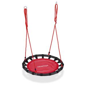 Balançoire nid d'oiseau rond 80 cm Noir - Rouge