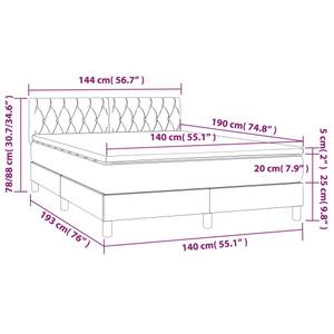 Boxspringbett 3017265-23 Schwarz - 144 x 193 cm