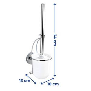 Vacuum-Loc Wand WC-Garnitur, Wenko Weiß - Metall - 10 x 34 x 13 cm