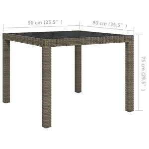 Garten-Essgruppe (5-teilig) 3094934 Grau - Kunststoff - Polyrattan - 90 x 75 x 90 cm