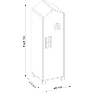 Kinderkleiderschrank MIRUM Grau - Weiß - Holzwerkstoff - 47 x 152 x 45 cm