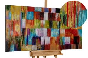 Bild handgemalt Eine Hommage ans Leben Massivholz - Textil - 140 x 70 x 4 cm