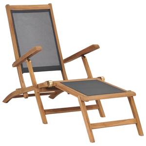 Chaise longue 47410 Noir - Bois massif - Bois/Imitation - 60 x 90 x 152 cm