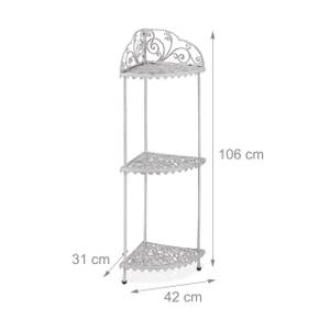 Eckregal im Antik-Design Weiß - Metall - 42 x 106 x 31 cm