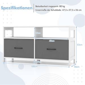 Kommode VL32302IT Grau - Holzwerkstoff - 30 x 53 x 100 cm