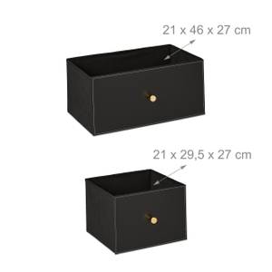 Commode avec 5 tiroirs Noir - Doré - Bois manufacturé - Métal - Matière plastique - 100 x 59 x 30 cm