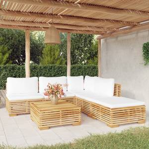 Salon de jardin 3028565-14 (lot de 6) Marron - Blanc crème - Blanc