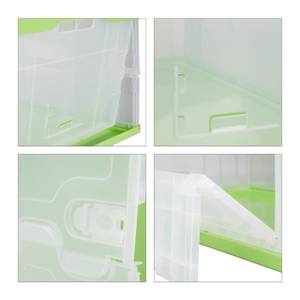 4 x Transparente Transportbox mit Deckel Grün - Durchscheinend