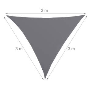 Voile d'ombrage triangle gris 300 x 250 cm