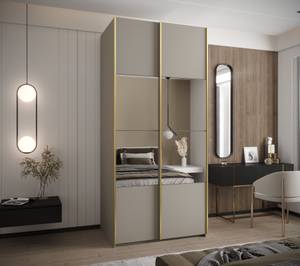 SCHWEBETÜRENSCHRANK LUX Beige - Gold - Breite: 120 cm