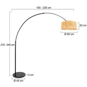 Bogenlampe Set Sparkled Light Braun - Metall - Naturfaser - 25 x 240 x 25 cm