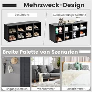 Schuhbank VL32470PWDE Schwarz - Holzwerkstoff - 30 x 41 x 102 cm