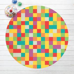 Buntes Mosaik Zirkus Runder Vinyl-Teppich - Buntes Mosaik Zirkus - 140 x 140 cm