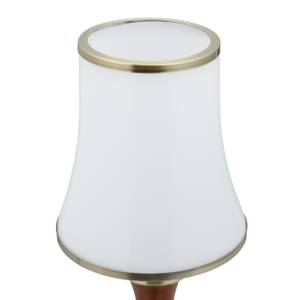 Tischlampe Antik Braun - Gold - Weiß - Holzwerkstoff - Glas - Metall - 13 x 30 x 13 cm