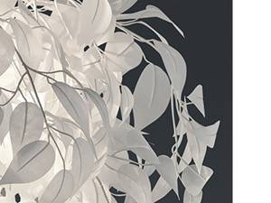 LED Stehleuchte Blätterschirm Federoptik Weiß - Metall - Kunststoff - 70 x 180 x 70 cm