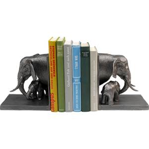 Buchstütze Elephant Family Grau - Metall - 21 x 19 x 33 cm