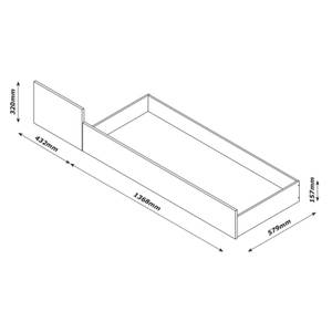 Tiroir pour lit décor blanc laqué Blanc - Bois manufacturé - 180 x 32 x 58 cm