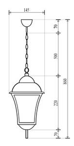Lampe à suspension d'extérieur TOSCANA Métal 1 ampoule d'extérieur