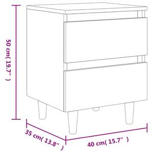 Table de chevet 3008737-2 (lot de 2) Marron foncé - Nombre de pièces dans le lot : 2