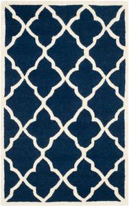 Teppich Noelle handgetuftet Marineblau - 90 x 150 cm