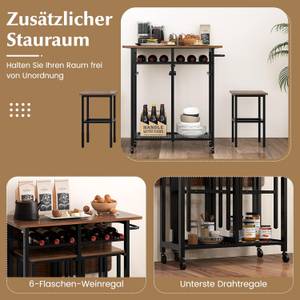 Esstisch-Set VH33452(3-teilig) Braun - Holzwerkstoff