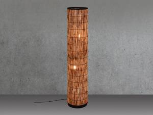 Stehlampe Lampenschirm Rattan Natur Beige - Schwarz - Braun - Metall - Rattan - 29 x 120 x 29 cm