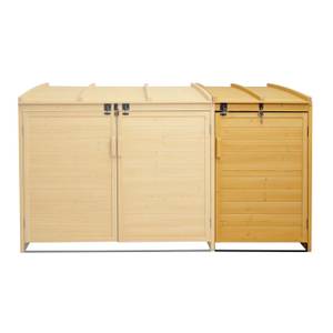 Mülltonnenbox Erweiterung H75 Braun - Holzart/Dekor - Holz teilmassiv - 68 x 120 x 104 cm