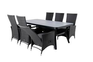 Gartenmöbel-Set Virya (7-teilig) Schwarz - Rattan - 100 x 74 x 200 cm