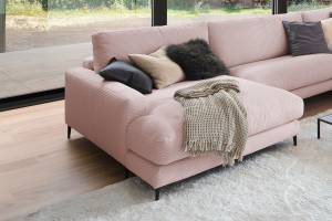 Sofa CARA Wohnlandschaft U-Form Cord Pink