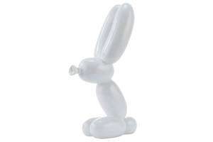 Skulptur Chasing a White Rabbit Weiß - Kunststein - Kunststoff - 18 x 32 x 11 cm