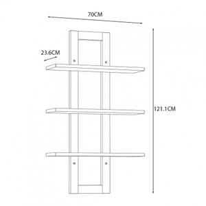 Étagère à suspendre 3 tablettes - NORWAY Marron - Bois manufacturé - 70 x 121 x 24 cm