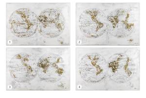 Acrylbild handgemalt Entdeckung der Welt Grau - Weiß - Massivholz - Textil - 120 x 80 x 4 cm