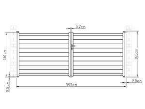 Portail battant NAZARIO Profondeur : 392 cm