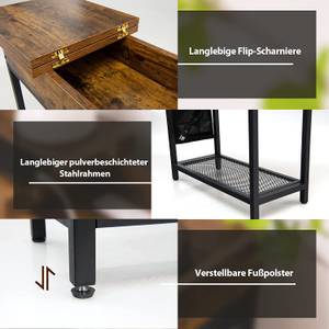 Beistelltisch Steckdosen+USB-Anschlüssen Braun - Holzwerkstoff - 30 x 59 x 60 cm