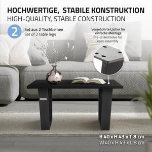 Tischkufen aus Stahl 2er Set Braun - Metall - 8 x 43 x 40 cm