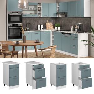 Meuble cuisine R-Line 41151 Bleu-gris - Blanc - Largeur : 40 cm