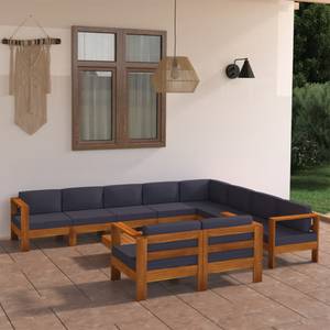 Garten-Lounge-Set (10-teilig) 3006534-13 Grau - Massivholz - Holzart/Dekor - 60 x 25 x 100 cm