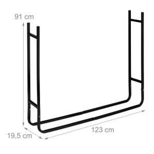 Rangement pour bûches en métal Noir - Métal - 123 x 91 x 20 cm