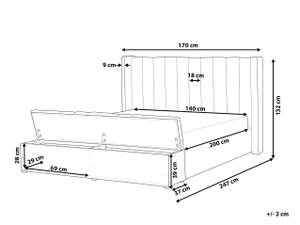 Doppelbett NOYERS Violett - Breite: 170 cm