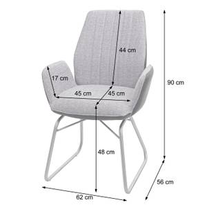 Chaise de salle à manger G73 Marron - Textile - 62 x 90 x 56 cm