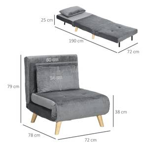 Einzel Schlafsofa 839-875V00GY Grau - Textil - 78 x 79 x 72 cm