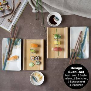 Sushi 8tlg Geschirr-Set 2 Personen Blau - Multicolor