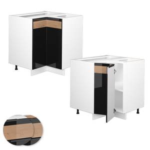 Eckschrank Fame-Line 45851 Hochglanz Schwarz - Weiß - Tiefe: 60 cm