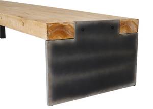 Sitzbank L75 Braun - Metall - Holzart/Dekor - Holz teilmassiv - 200 x 40 x 60 cm