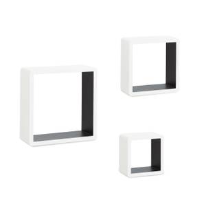 Wandregal Cubes 3-teiliges Set Schwarz - Weiß - Holzwerkstoff - 27 x 27 x 10 cm