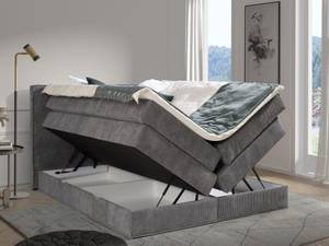 Lit boxspring IVOLOS Gris - Textile - 176 x 120 x 210 cm